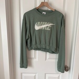 Nike Green Cropped Relaxed Hoodie